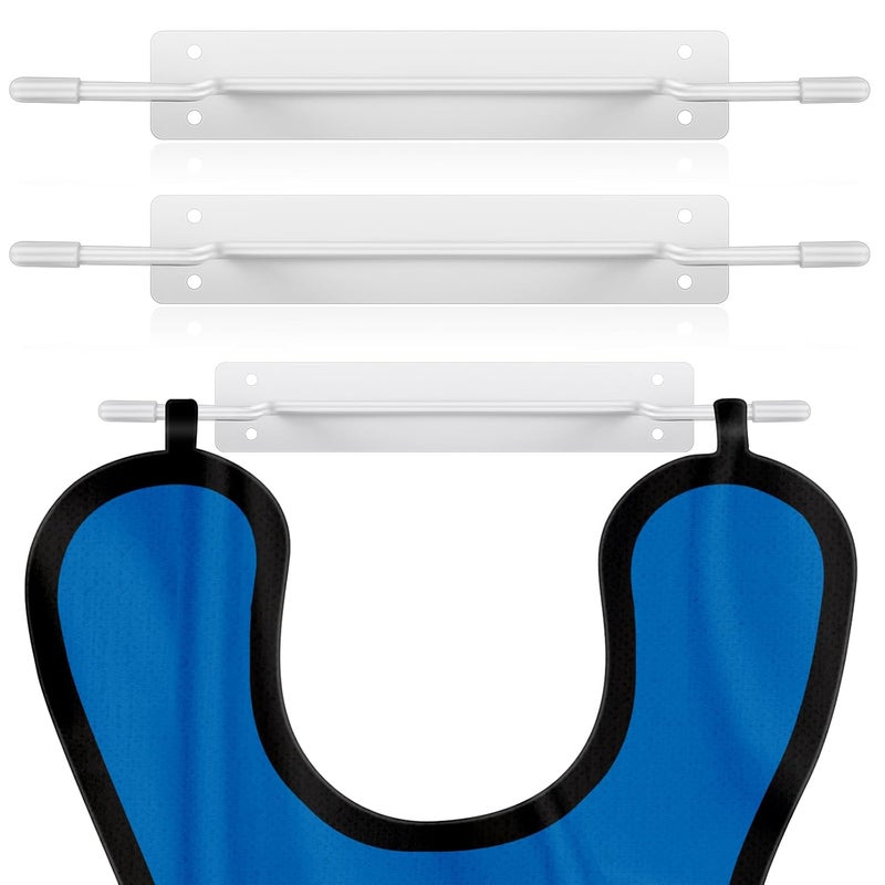 Zonon 2 Pcs X-Ray Apron Hanger 15 x 2 Inch White Coated Apron Rack for X-Ray Radiation, Stainless Steel, Wall Mount - Image 1
